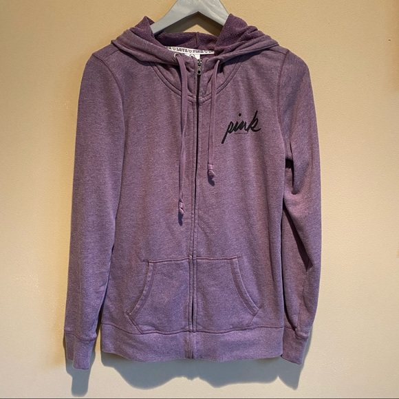 PINK Victoria's Secret Tops - Pink Victoria’s Secret Zip Up Hoodie Purple Small
